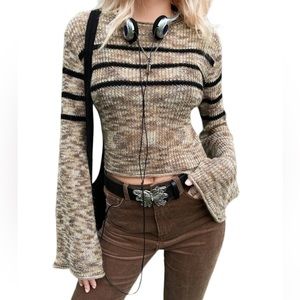grunge trumpet sleeve sweater